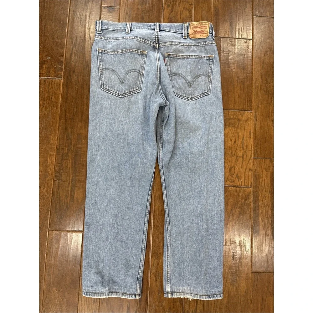 Levis 505 Jeans Mens 38x30 Blue Denim Straight‎ Leg Zip Regular Fit 100% Cotton